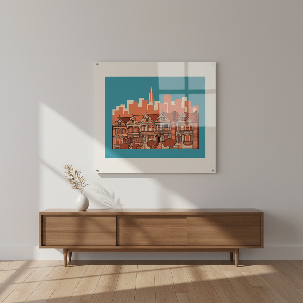 Painted Ladies — Color Pop on-wall mockup · Acrylic glass