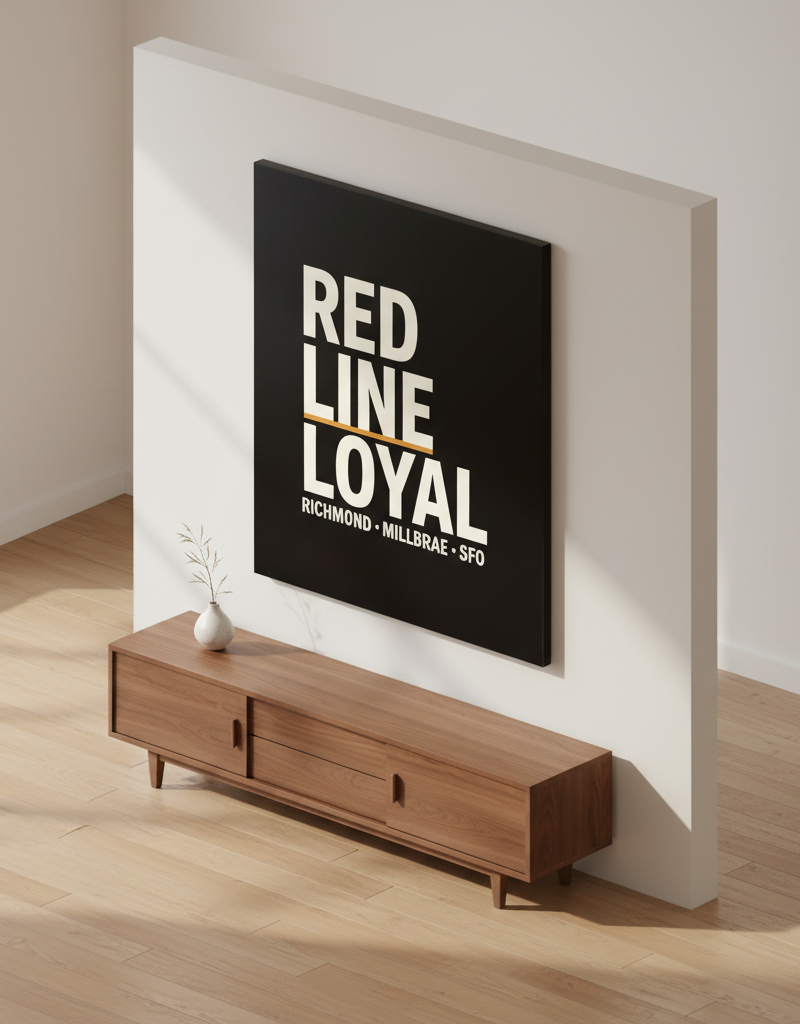 Red Line Loyal on-wall mockup · Canvas